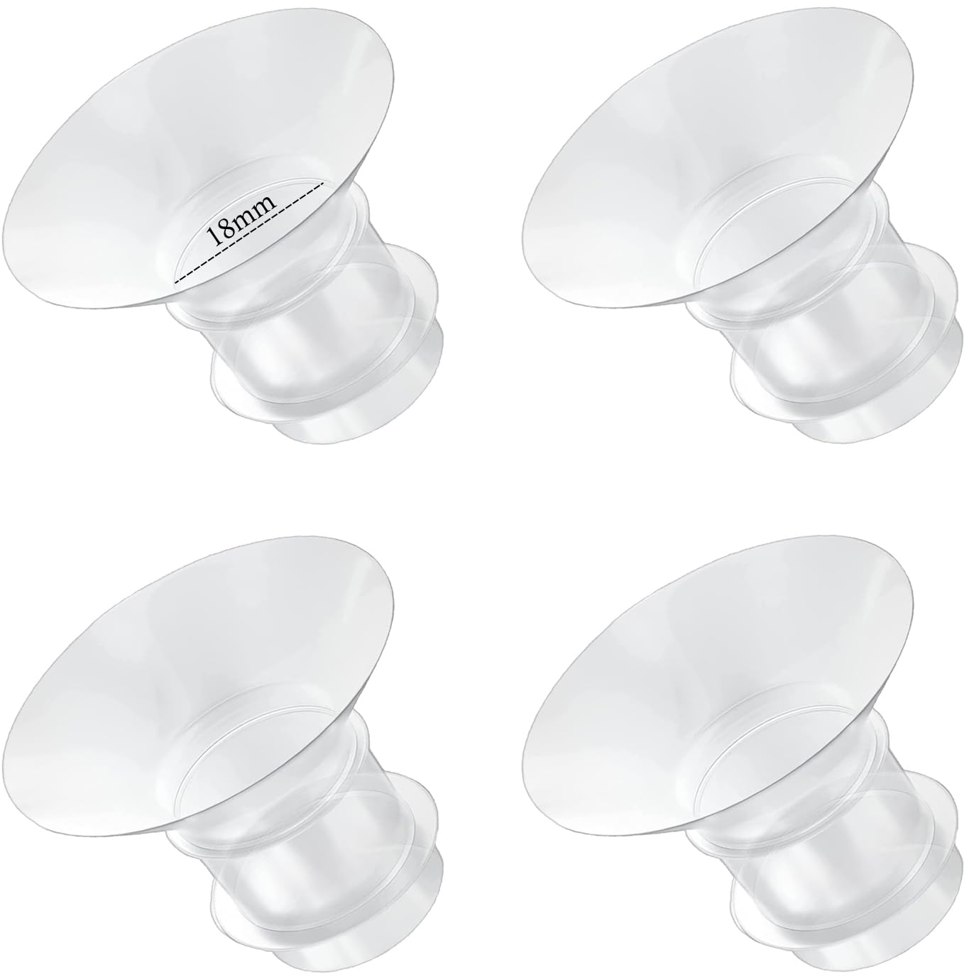 Insertos de brida de 18 mm para Medela, protectores/bridas Spectra de 24 mm, compatibles con el extractor de leche portátil Momcozy S12 Pro/S9 Pro/S9/S12, reducen el túnel del pezón de 24 mm a 18 mm