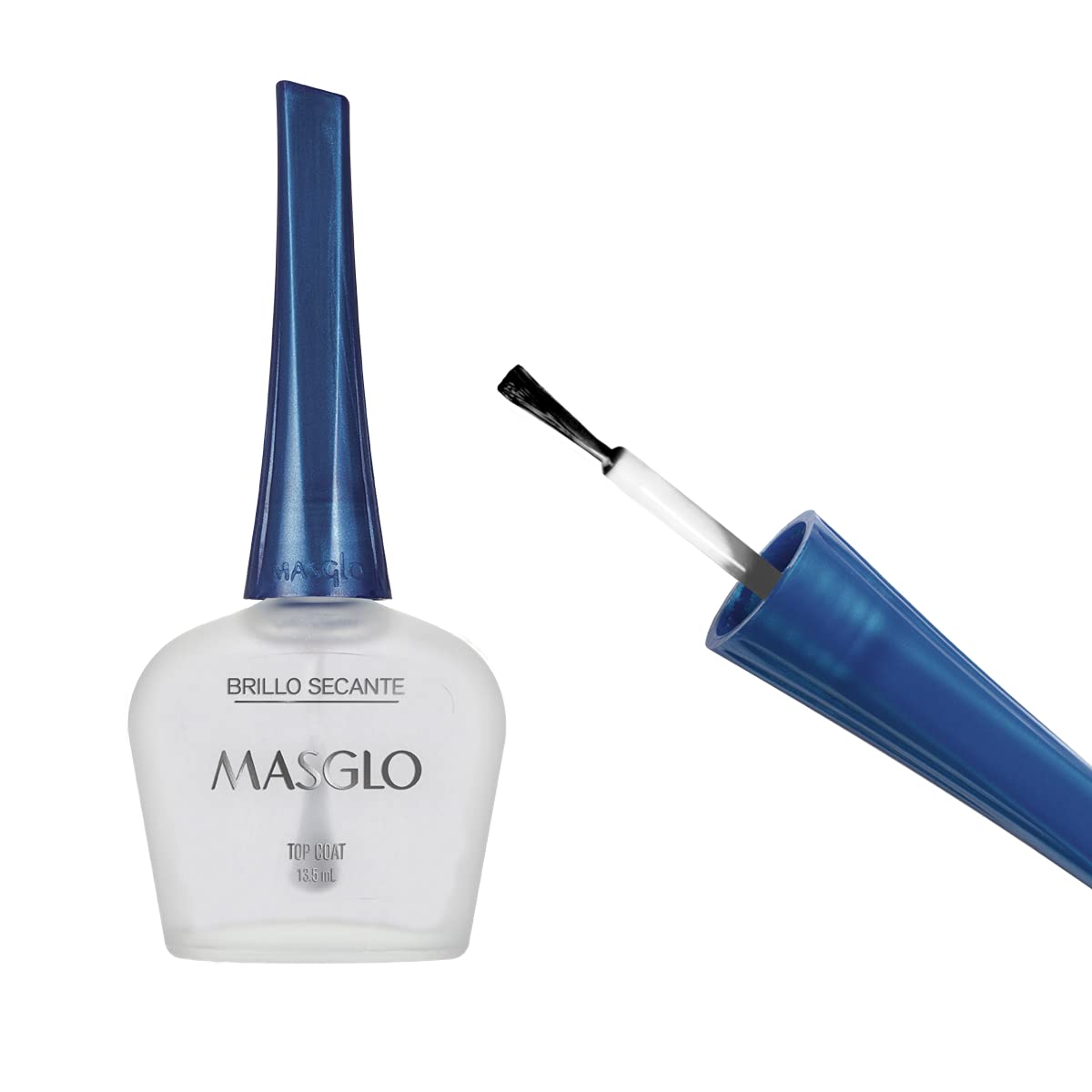 Masglo Juego de 4 esmaltes de uñas de protección y brillo (2 capas base – 2 capas superiores) – Kit 2 bases y 2 brillos 0.5 onzas líquidas.