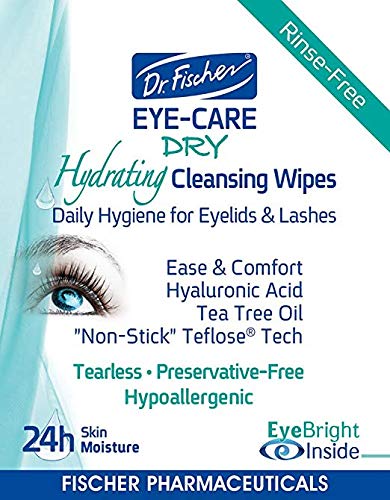 Dr. Fischer Daily hygienic & hydrating eyelid wipes- Complementary aid for dry eye syndrome & cleanse the eye area of ocular secretions. Moisture enriched to effectively clean & moisturize (30 Wipes)