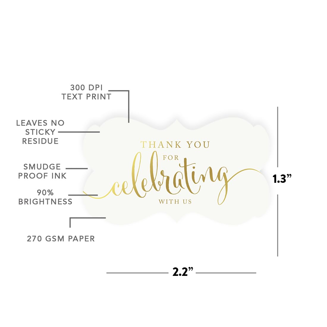 Andaz Press Etiqueta para sobre , Thank You for Celebrating Tinta dorada, 1, 36.00