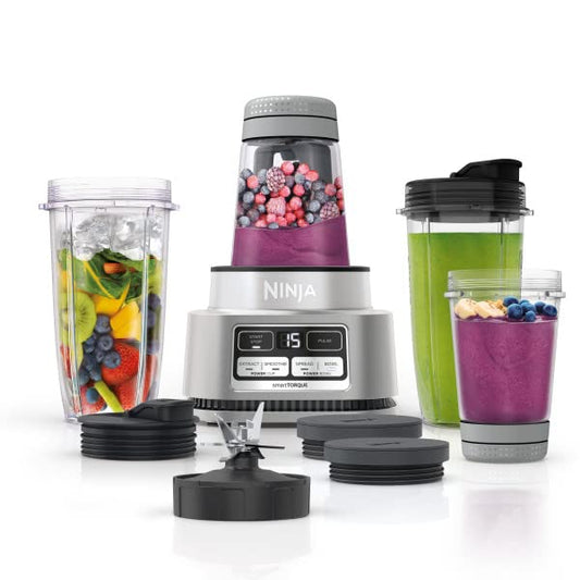 Extractor de Nutrientes Ninja Plateado con 2 Vasos y 2 Smoothie Bowl Maker