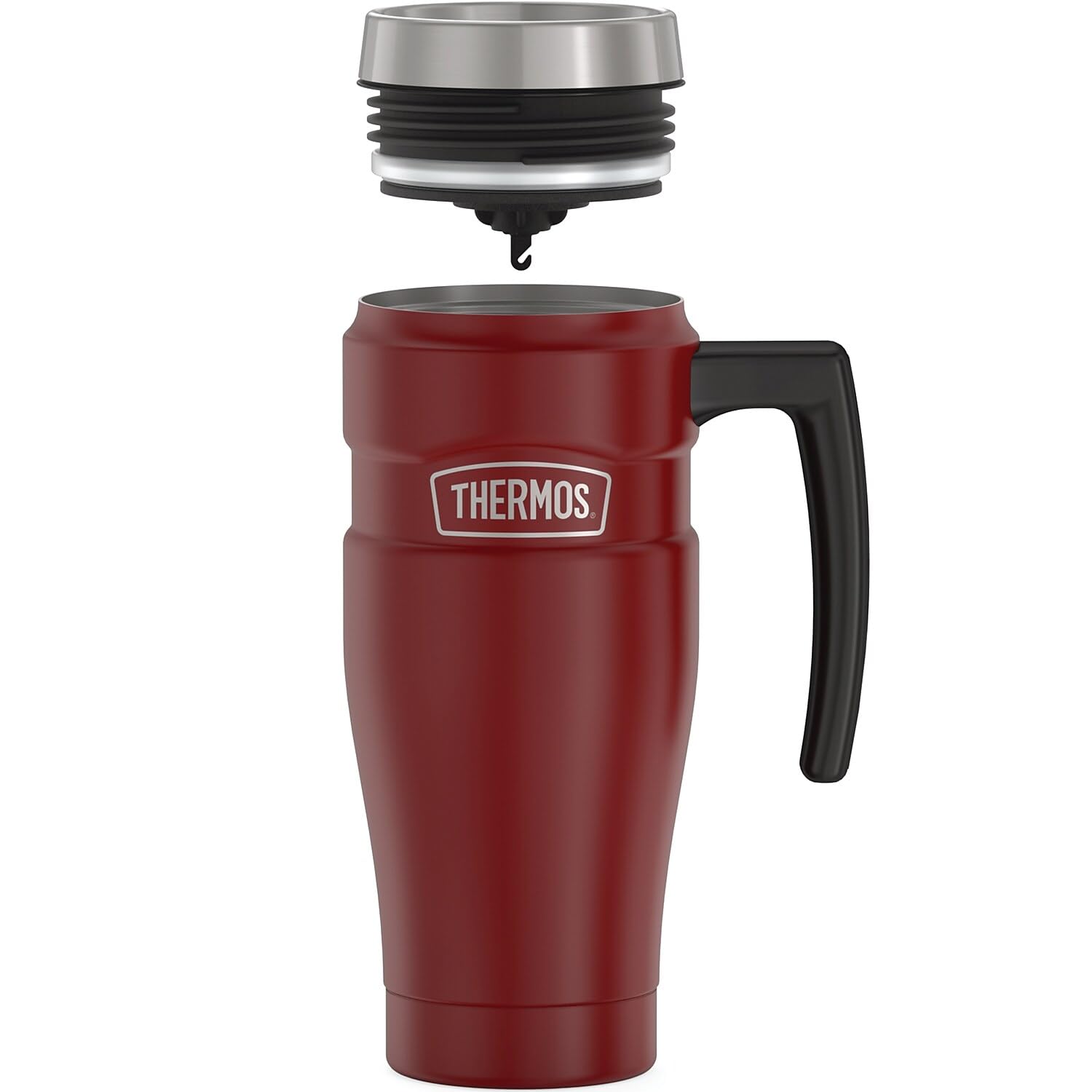 Taza de Viaje THERMOS Rojo Rústico Acero Inoxidable Aislada 16 oz