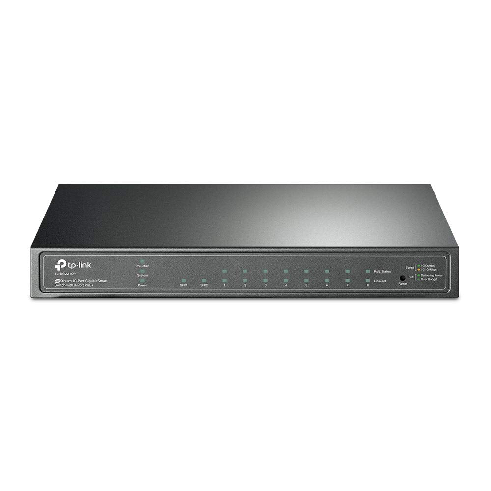 TP-Link TL-SG2210P V3| Jetstream 8 Port Gigabit Smart Managed PoE Switch | 8 PoE+ Ports @61W, 2 SFP Slots | Support Omada SDN | PoE Recovery | IPv6 | Static Routing | 5 Year Manufacturer Warranty