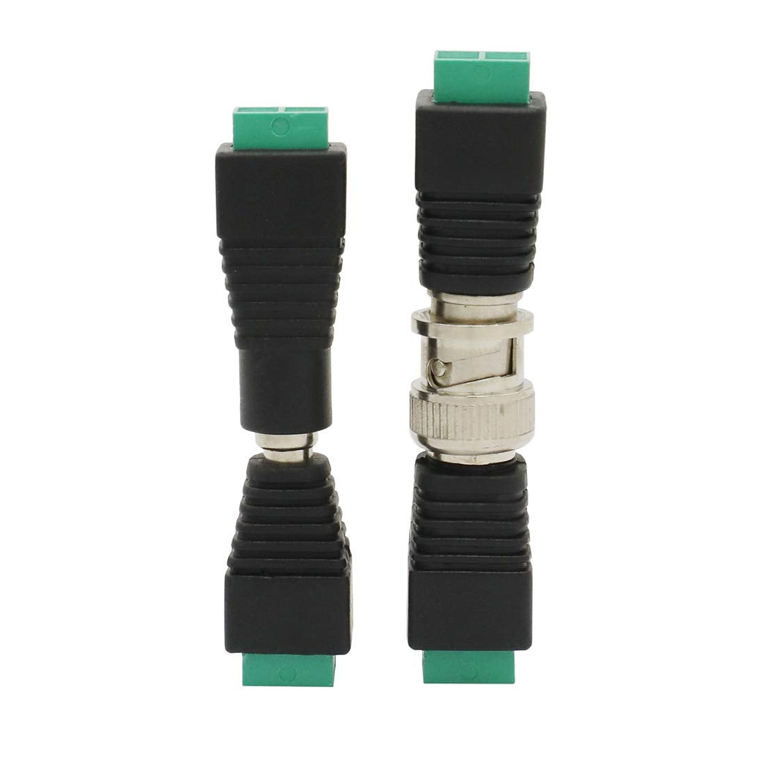 Didamx 40 unidades macho hembra DC Power Jack adaptador y BNC macho hembra Balun conector para cámara de seguridad CCTV