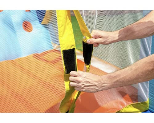 Casa Inflable Up, In & Over Azul con Parque de Diversiones y Canasta de Baloncesto