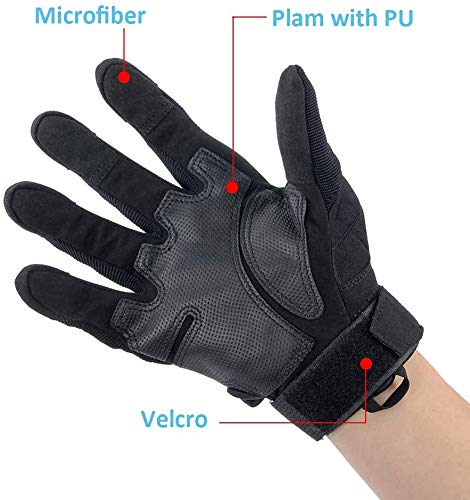 Guantes Tácticos AOYOMO Negro Dedo Completo Pantalla Táctil Anti-Deslizante para Hombre Mujer