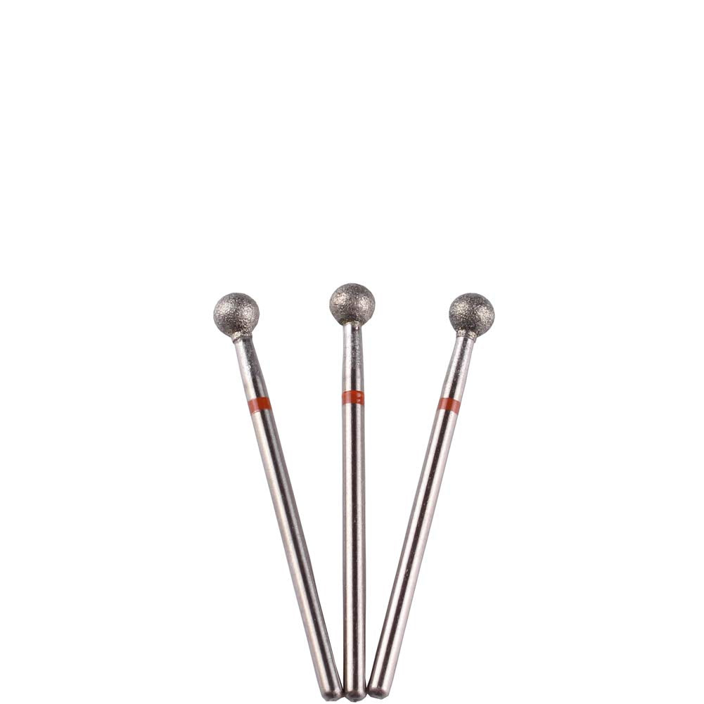 MZCMSL 3 brocas de punta de bola de 5 mm, brocas de diamante para manicura y pedicura