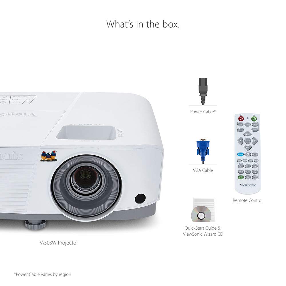 Viewsonic ViewSonic PA503W 3600 Lumens Projector, WXGA HDMI, Gris/Blanco