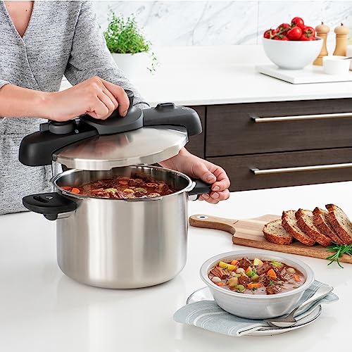 Olla de Presión T-fal Acero Inoxidable 8 Litros con Seguridad Mejorada