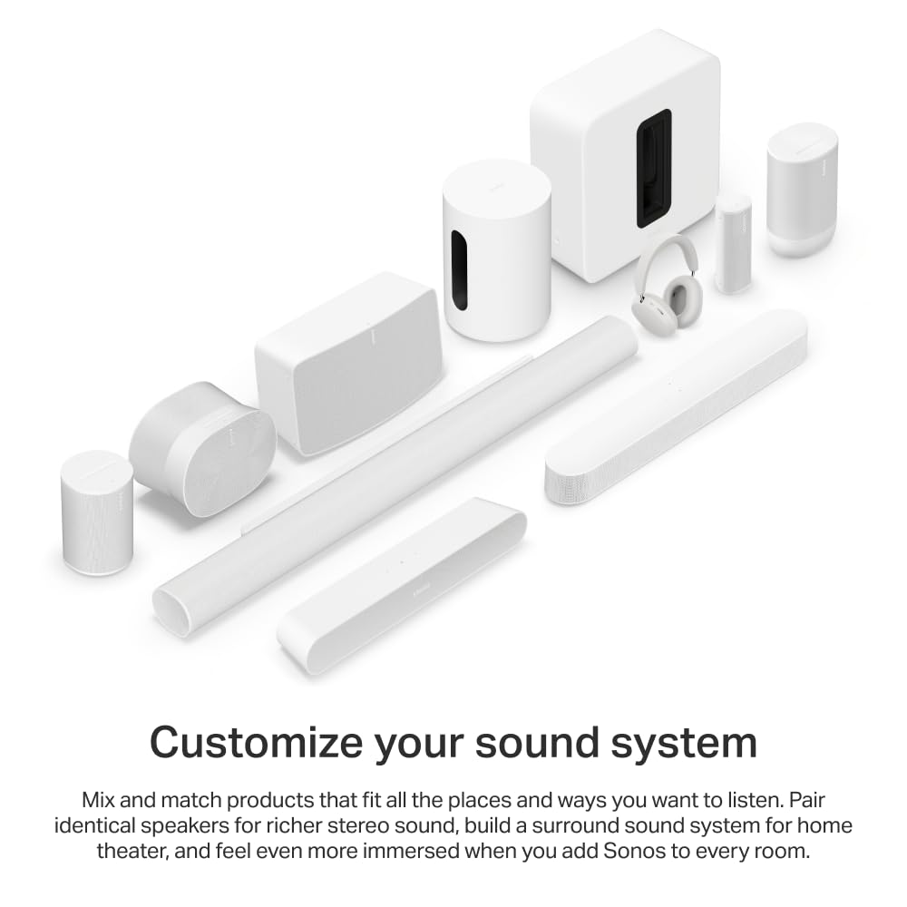 Sonos Beam (Gen 2) Barra de Sonido Inteligente para TV de tamaño Compacto con tecnología Dolby Atmos