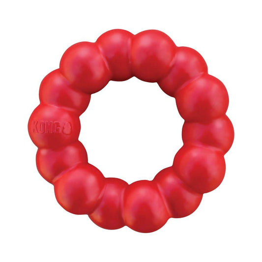 Kong KM1 Ring Dog Toy, color Rojo, Mediano/Grande