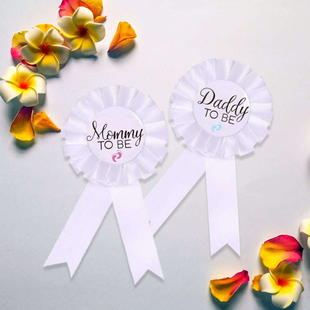 CoolerthingsDG, Pin de placa de hojalata para papá y mami, huella rosa y azul, acero aleado, Hojalata, No es una piedra preciosa