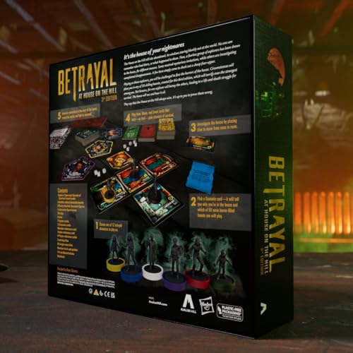 Avalon Hill Hasbro Gaming Betrayal at The House on The Hill Juego de Mesa cooperativo de 3ª edición, Edades de 12 años en adelante, 3-6 Jugadores, 50 escenarios escalofriantes