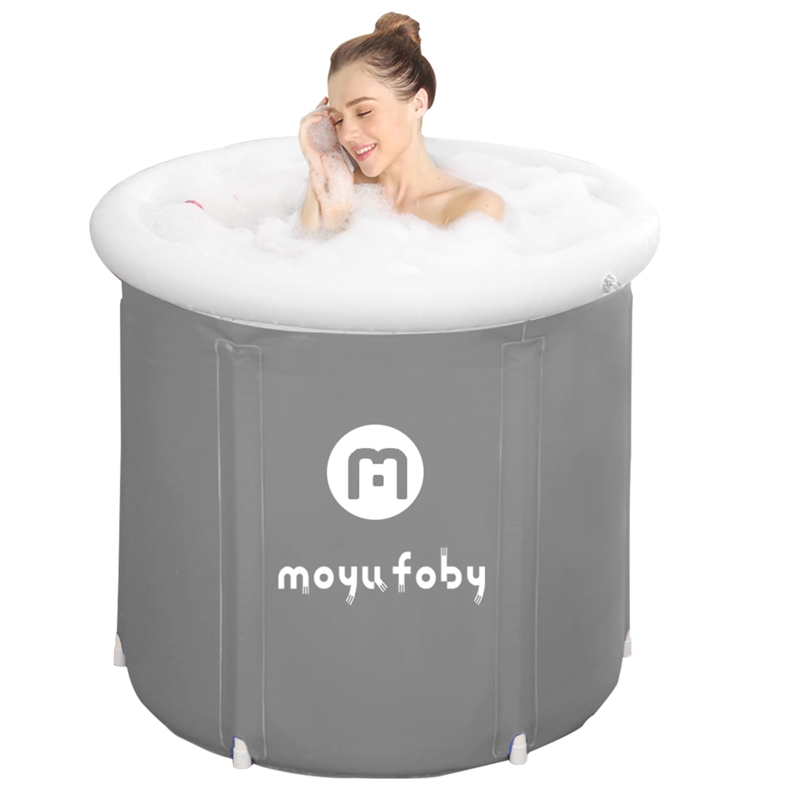 Tina de Hielo Inflable Portátil para Exteriores Azul para Adultos