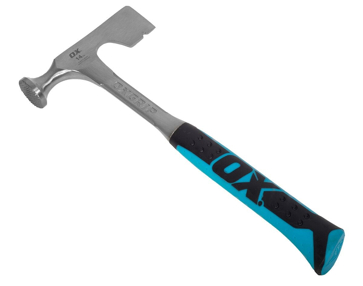 Martillo de Yeso OX Tools Azul Frente Molido 14 Onzas