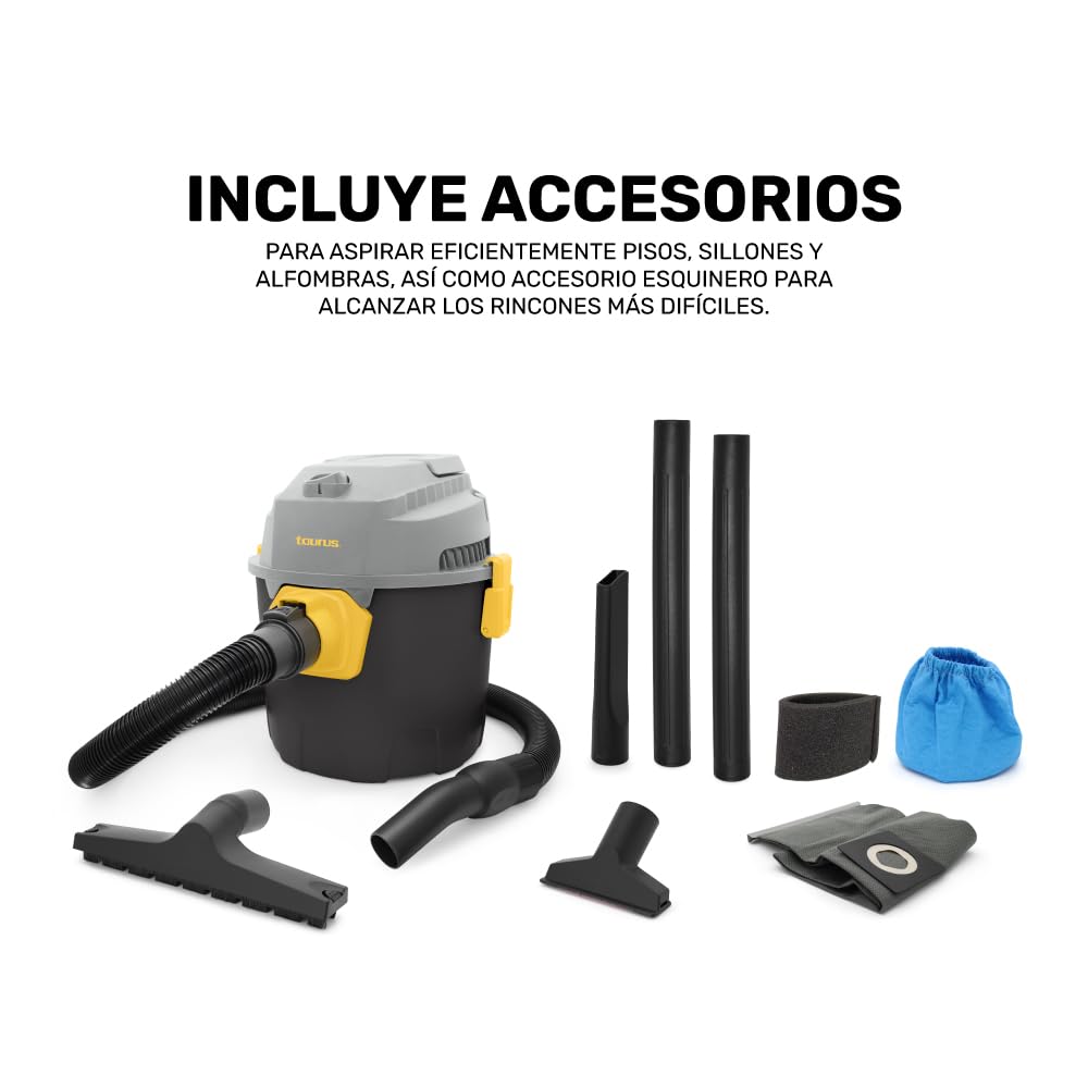 Aspiradora Taurus Hurricane 3 Modos Wet Dry Potente Succión 2.6 Galones con Manguera 1.2 m Incluye Accesorios