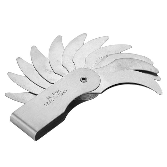 Calibre de radio, R0.3-1.5/R1-6.5/R7-14.5/R15-25//R25-50/R52-100MM Calibre de redondeo de radio de acero inoxidable(R25-50MM)