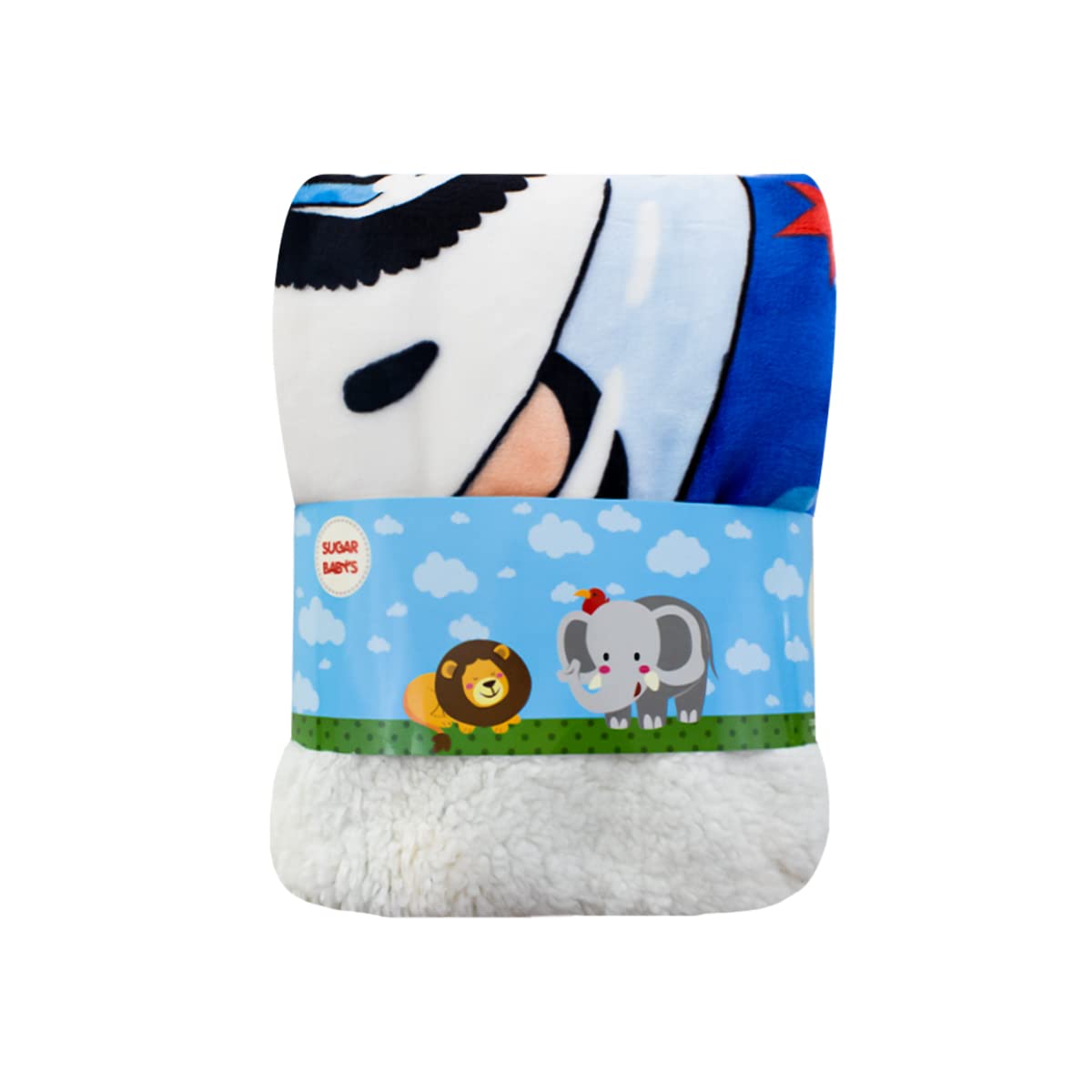 Cobija para Bebe, Calientita con Forro de Borrega, 1 M X 1.13 M, Increíbles Estampados. (Oso Space)
