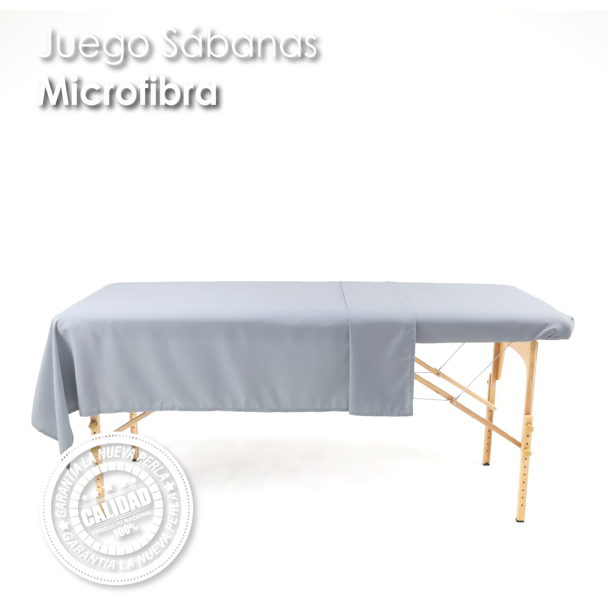 La Nueva Perla Juego Sabana Camilla Masaje Spa Exploracion Microfibra Color (Gris Perla, 1 Juego (2 Piezas))