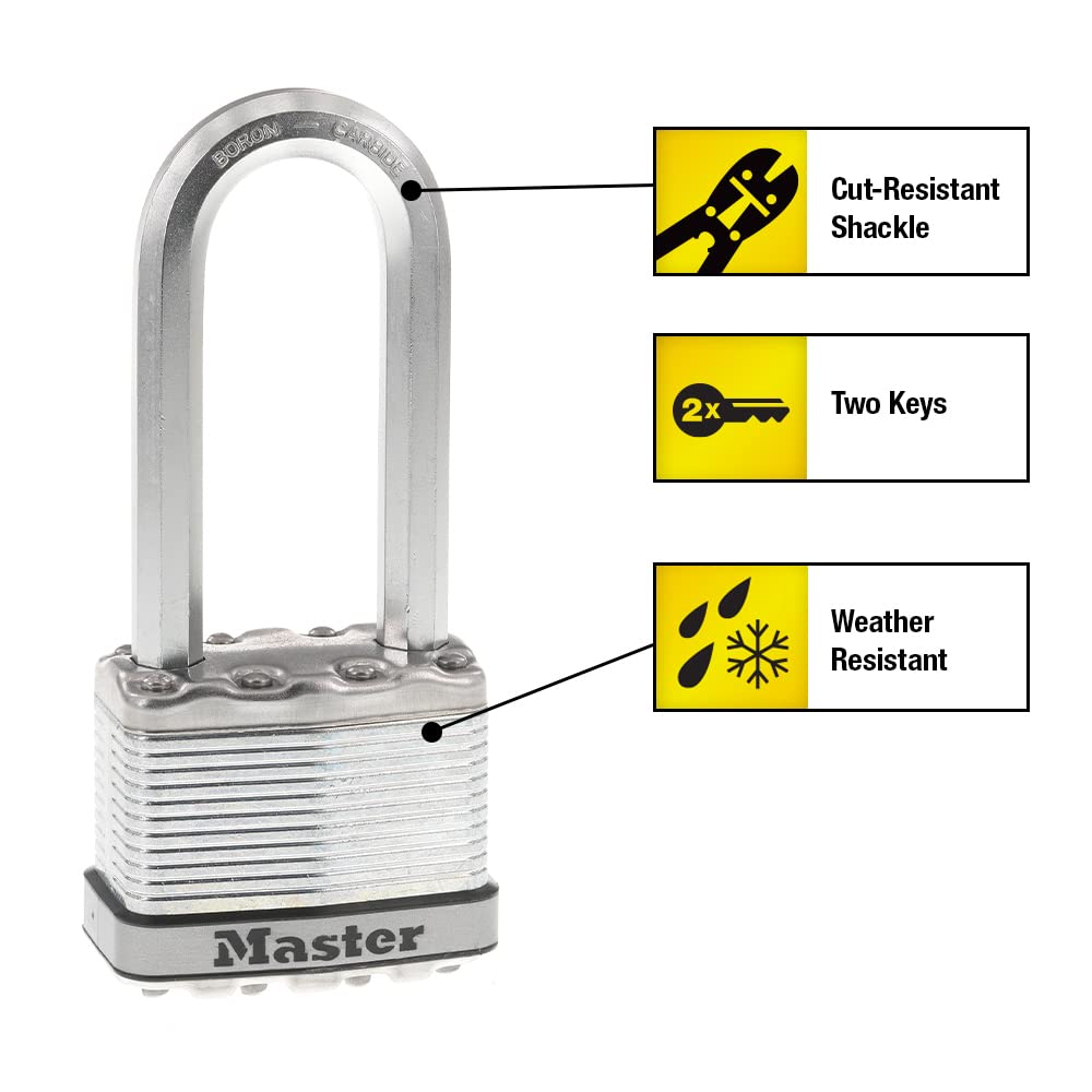 Candado Master Lock Magnum Acero Laminado 2 Pulgadas Wide Paquete de 4 Llaves Iguales