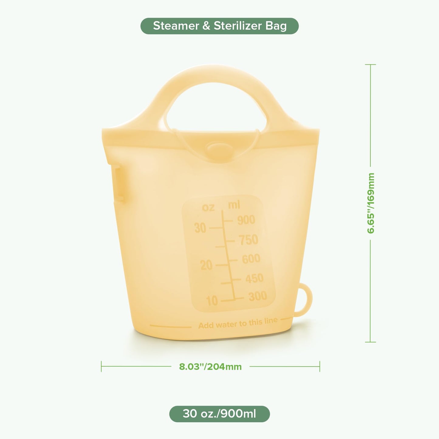 haakaa Bolsa De Silicona Reutilizable Para Vaporizador Y Esterilizador De Microondas, 30 Oz, Ideal Para Guardar Artículos Pequeños De Bebé, Chupetes, Mordedores O Vasos. Ideal Para El Hogar Y Para Lle