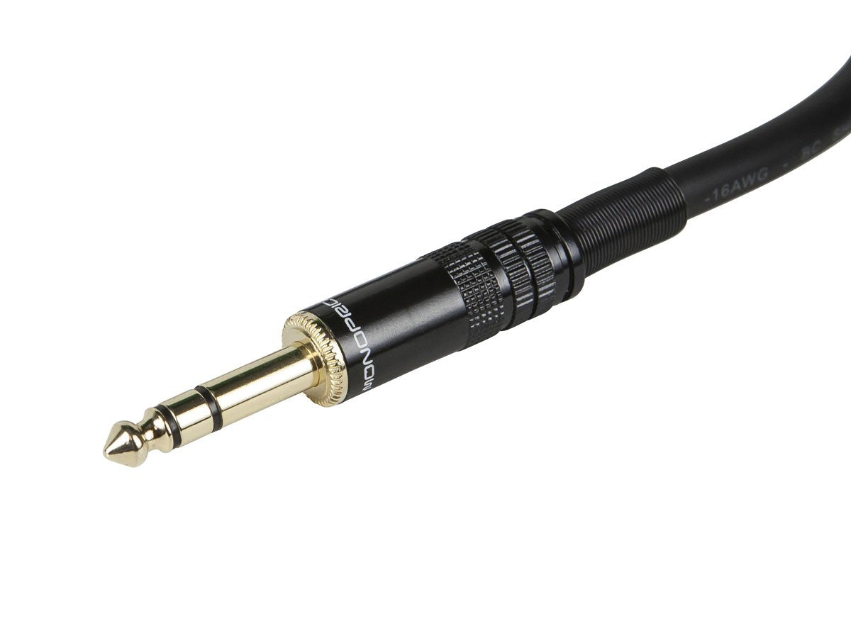 Cable Mono 3ft Premier Series 1/4in TRS Macho a Macho 16AWG Dorado Enchapado