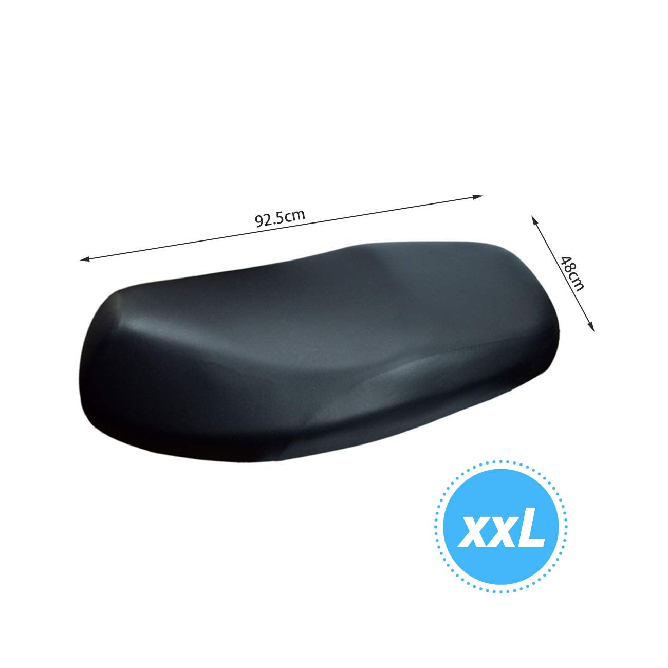 LIHAO Funda Impermeable para Asiento de Motocicleta Almohadilla de Cuero Asiento - Tamaño XXL, Negro