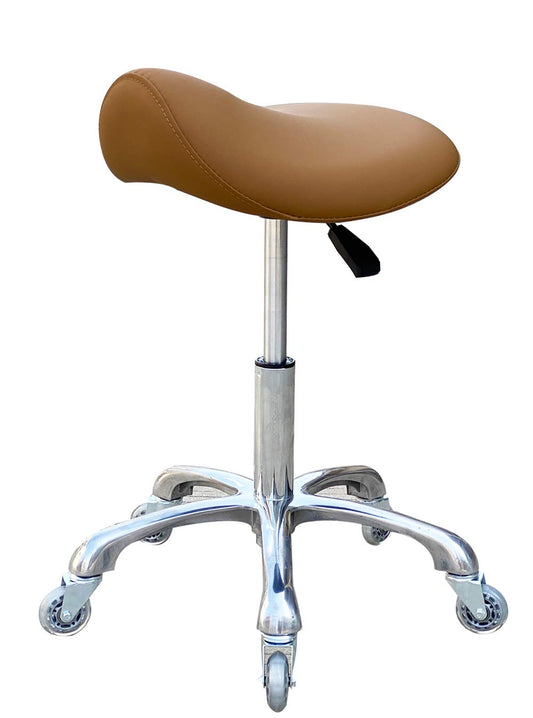 FRNIAMC - Taburete profesional con ruedas ergonómico giratorio de altura ajustable para clínica, dentista, salón de belleza, tatuaje, oficina en casa (camello)