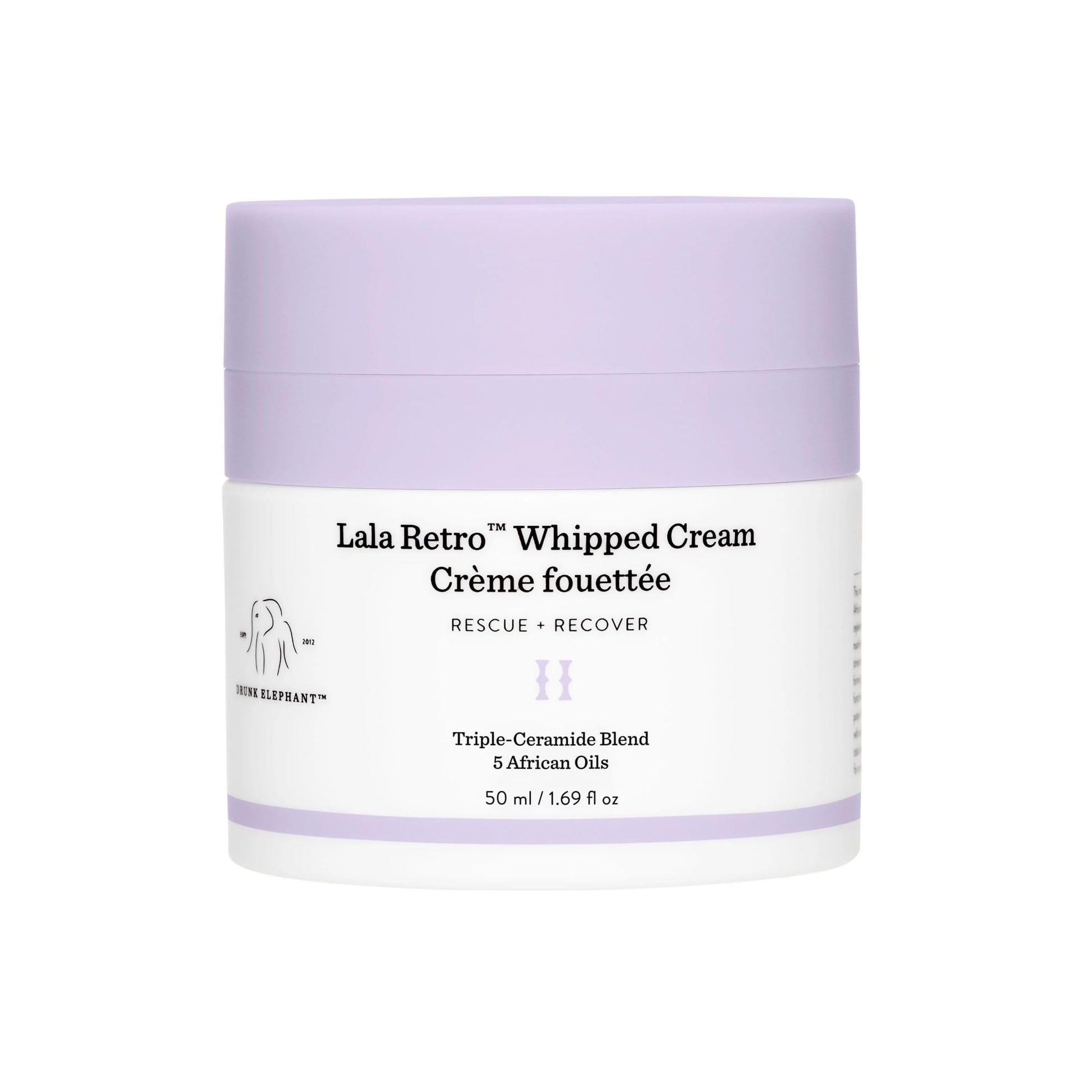 Drunk Elephant Lala Retro Whipped Cream - Anti-Aging Moisturizer for Dry Skin (1.69 fl oz)