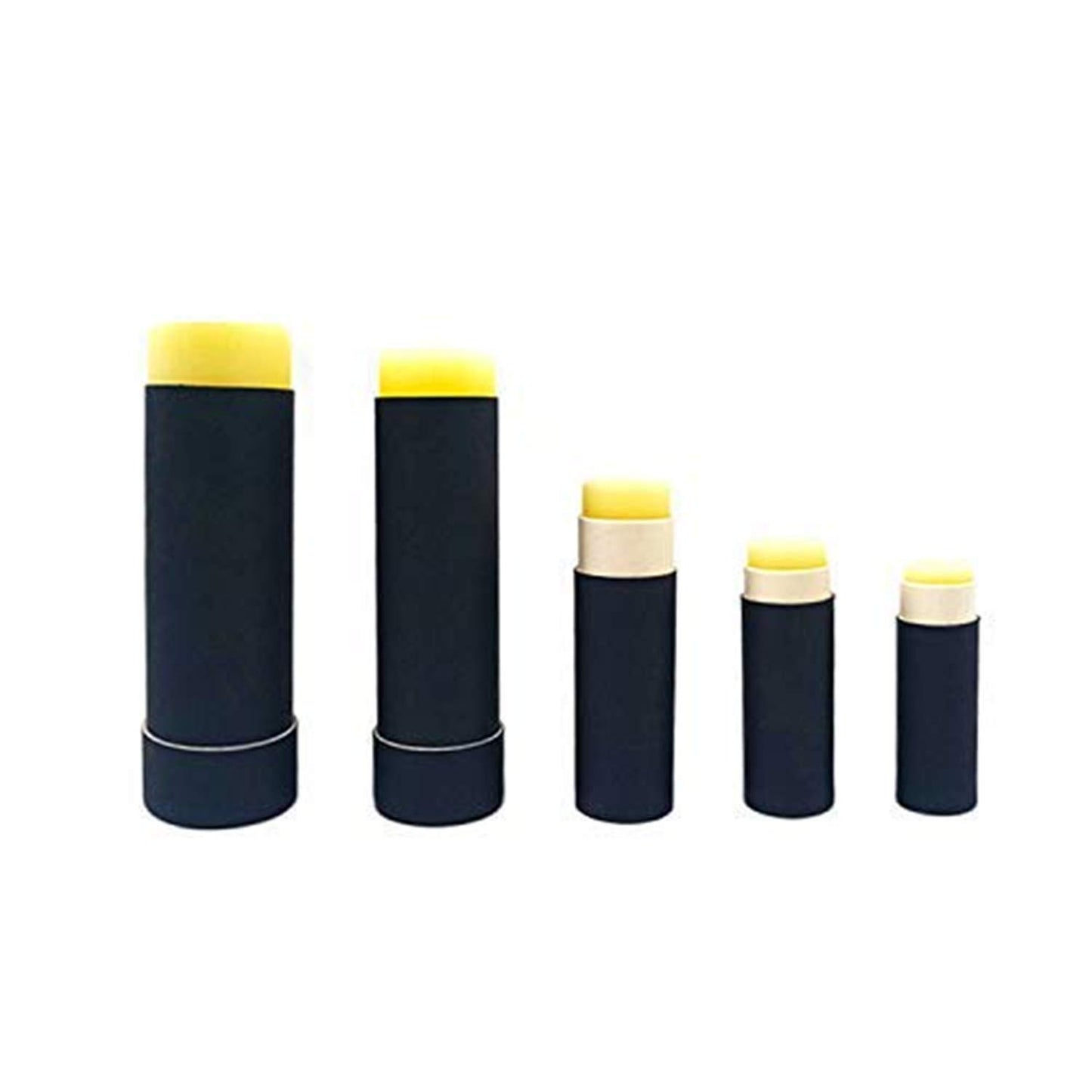 Healthcom 10 tubos de papel de cartón para bálsamo labial, tubo aspiradora de brillo labial, contenedor de cartón sólido, tubo redondo para muestras de cosméticos, desodorante, color negro
