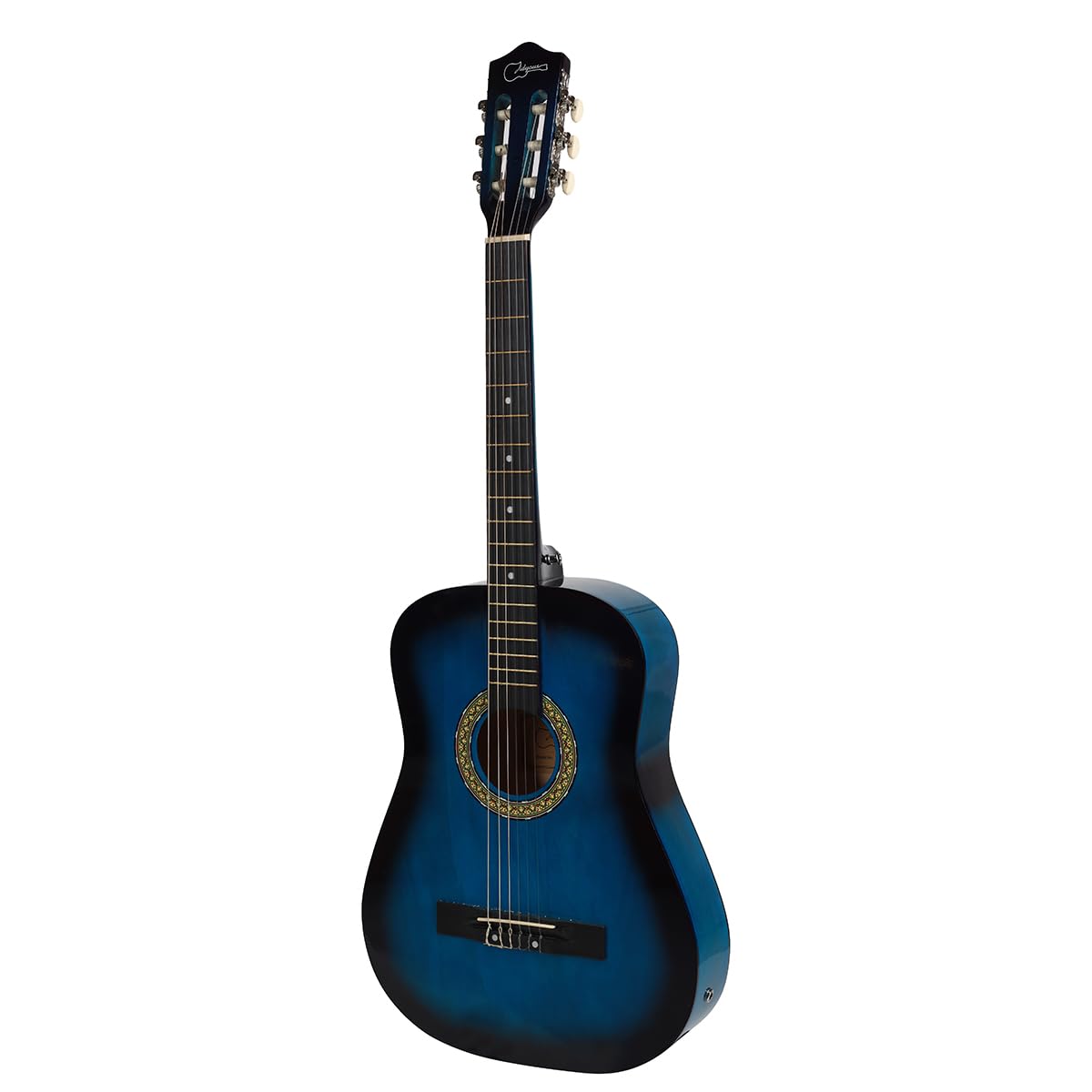 Guitarra electroacústica clásica de sapeli de 38 pulgadas con cuerdas de nailon, estuche de transporte y ecualizador de 4 bandas (Blue)