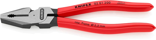 Knipex 02 01 200 Sb Alicate Universal para Trabajos Pesados Atramentado Recubiertos de Plástico, 200 mm, Negro