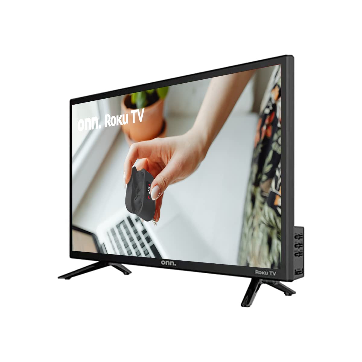 Televisión LED ONN 24 Pulgadas HD Smart Roku con Alexa y Google Assistant Reacondicionado