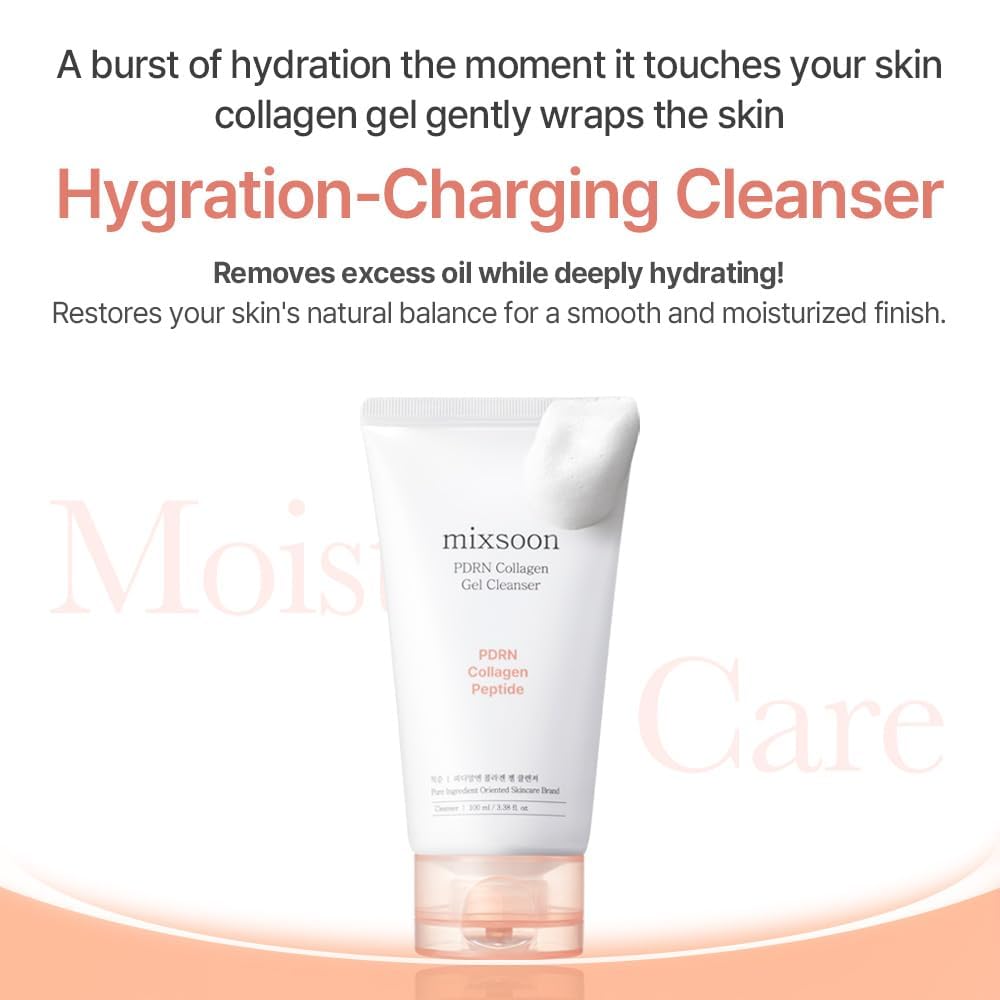 PDRN Collagen Gel Cleanser - Limpiador facial de bajo pH, 100ml