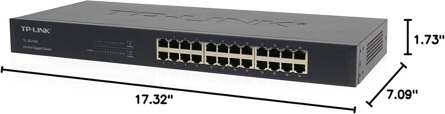 TP-Link TL-SG1024 Interruptor Gigabit con cubierta de acero para escritorio, 24 Port Rack