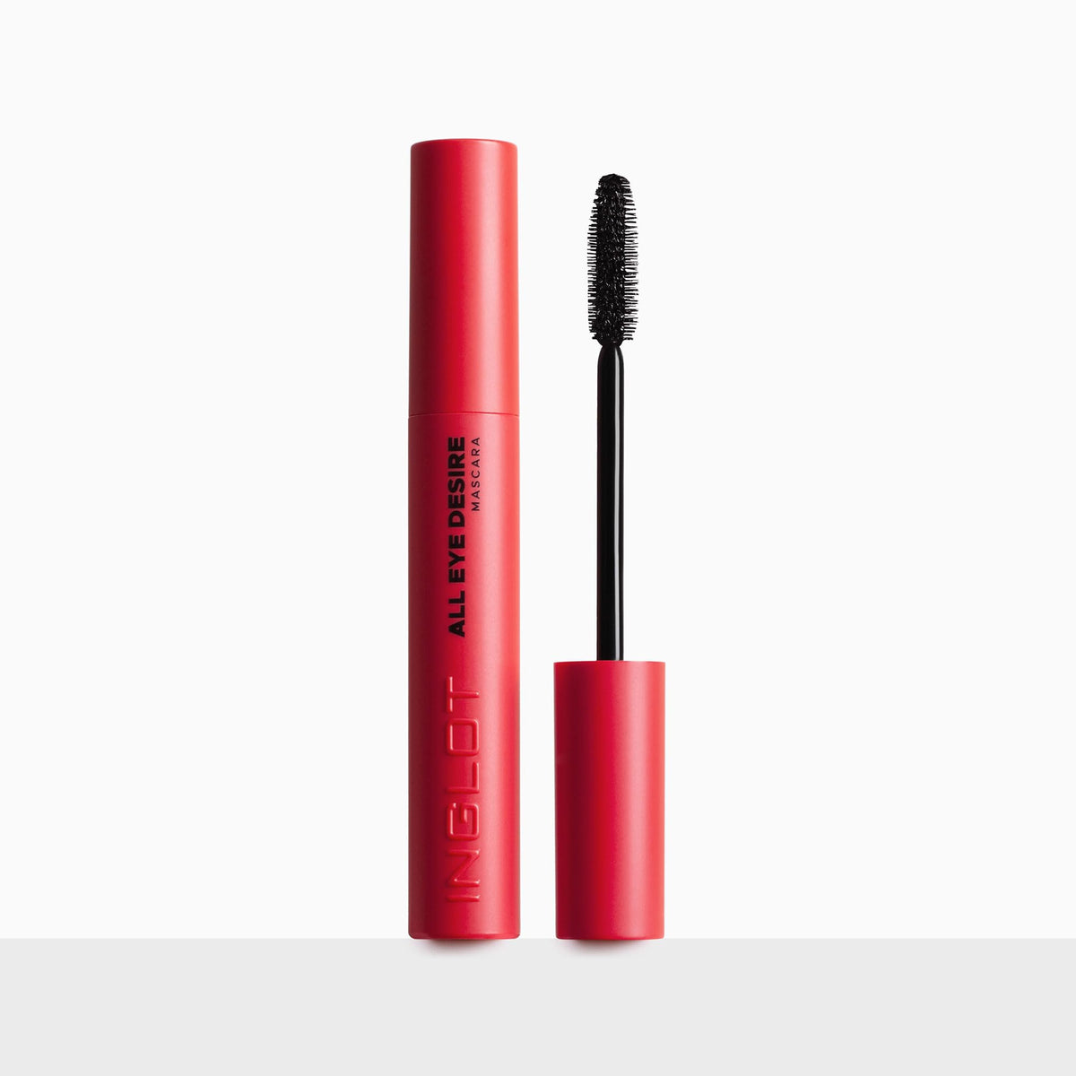 Inglot All Eye Desire Mascara – Volumen Intenso, Alargadora y Definición Precisa – Negro Mate 8,5 ml – Cepillo perfilador, Ojos sensibles