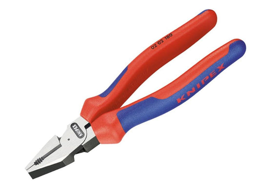 Knipex 02 02 180 SB Alicate Universal para Trabajos Pesados Atramentado con Fundas en Dos Componentes, 180 mm