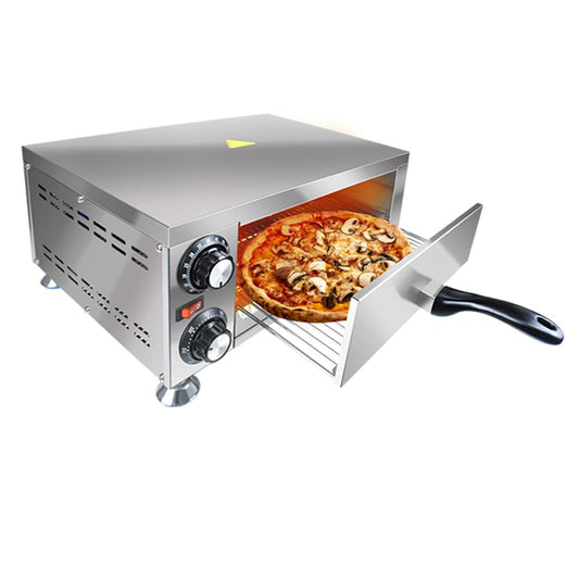 Generic YOOKTEN - Horno eléctrico de pizza para interiores, horno de pizza de 12 pulgadas, máquina comercial para hacer pizzas para el hogar con temporizador de 60 minutos, cocina de pizza de acero