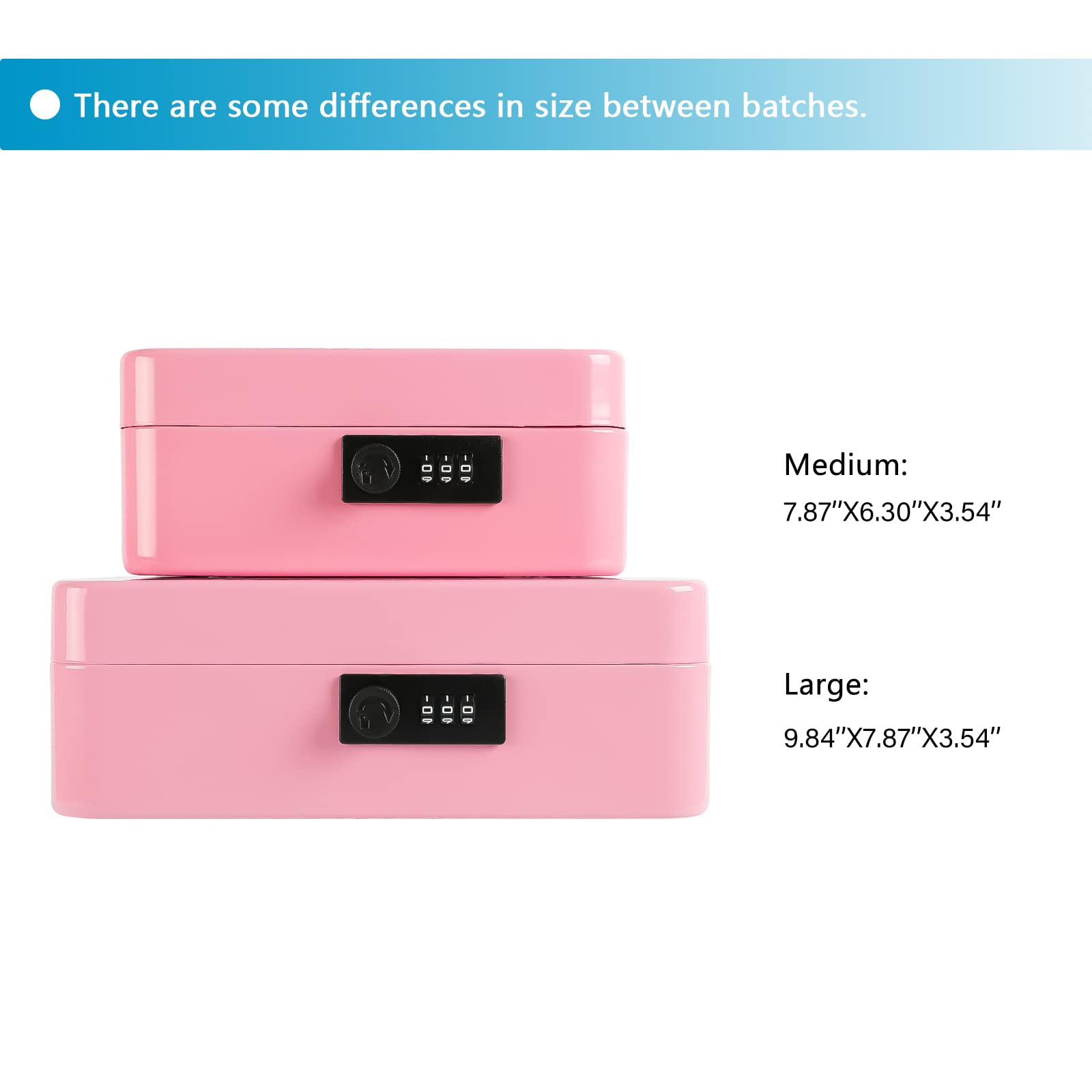 Caja Fuerte de Acero Xydled Rosa con Cerradura de Combinación y Bandeja Extraíble para Monedas