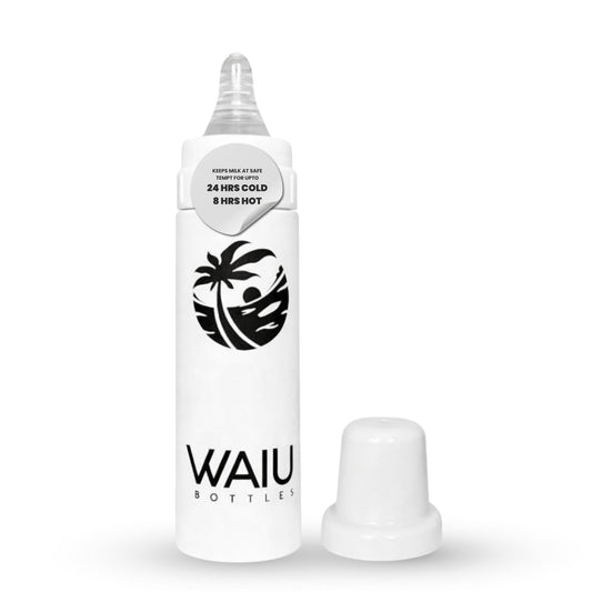 Biberón Aislado Waiu Blanco de Acero Inoxidable para Bebidas Frías y Calientes