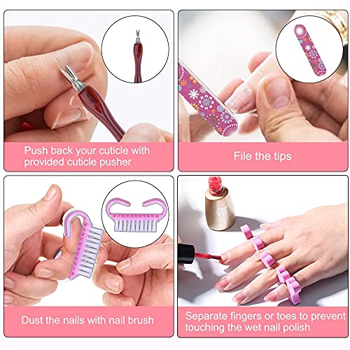 Kit de Herramientas para DIY Decoración de Uñas - Conjunto de Arte de Uñas con Mini 6W LED Lámpara Uñas UV | 15 Pinceles de Pintura | 5 Herramientas de Punteado | 2 Cajas de Diamantes de Imitación | 10 Cintas de Rayas | Lima de Uñas | Cepillo de Limpieza