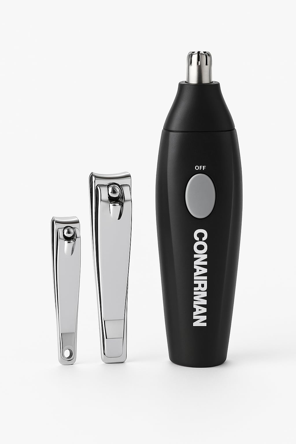 ConairMan - Kit de recortadora de nariz y oído, 4 piezas con cortaúñas y bolsa de almacenamiento