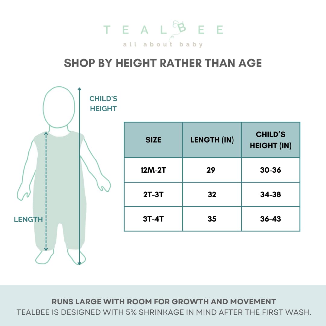 Tealbee Dreamsuit: Saco de dormir para niños pequeños con pies de 12 a 18 meses, 18 a 24 meses - Manta de bebé para todas las estaciones para caminantes, rayón hecho de bambú, bolsa de dormir de