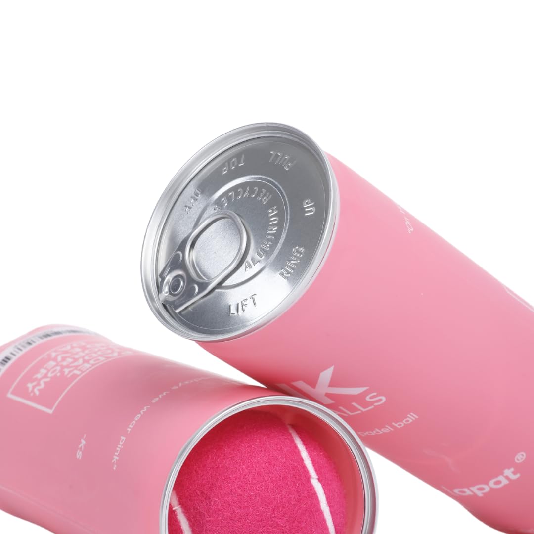 LAPAT Pelotas de Padel Color Rosa. Lata Individual con 3 Unidades.