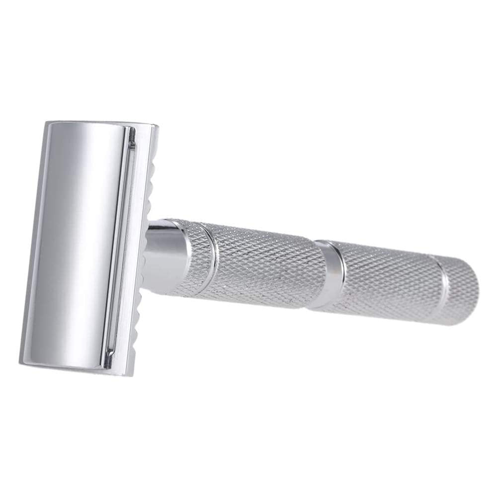 Walory Acero Inoxidable - Maquinilla de Afeitar de Seguridad de Acero Inoxidable, Maquinilla de Afeitar de Doble Filo Tradicional para Hombres, Maquinilla de Afeitar Manual para Barba, Herramienta de