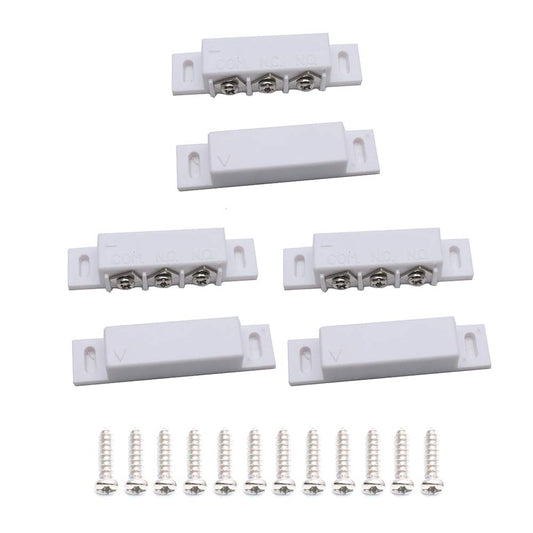 Hxchen 3 juegos MC-31B NC & NO Sensor de contacto de ventana de puerta Interruptor magnético con tornillos blanco