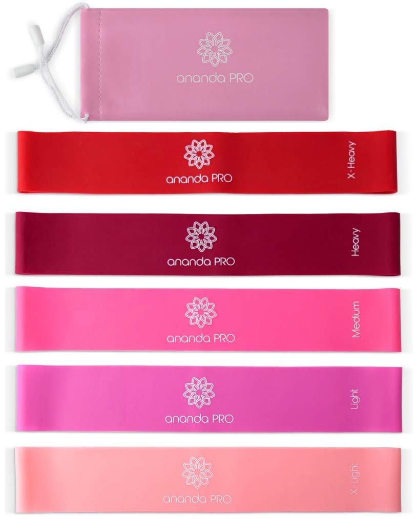 Set de Bandas de Resistencia Ananda PRO, Negro, Látex 100% Natural, para Fitness y Entrenamiento Integral