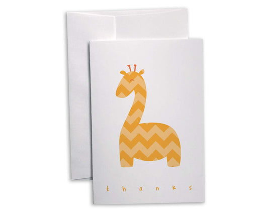 Chevron Baby Tarjetas de agradecimiento – 48 tarjetas y sobres (jirafa amarilla)