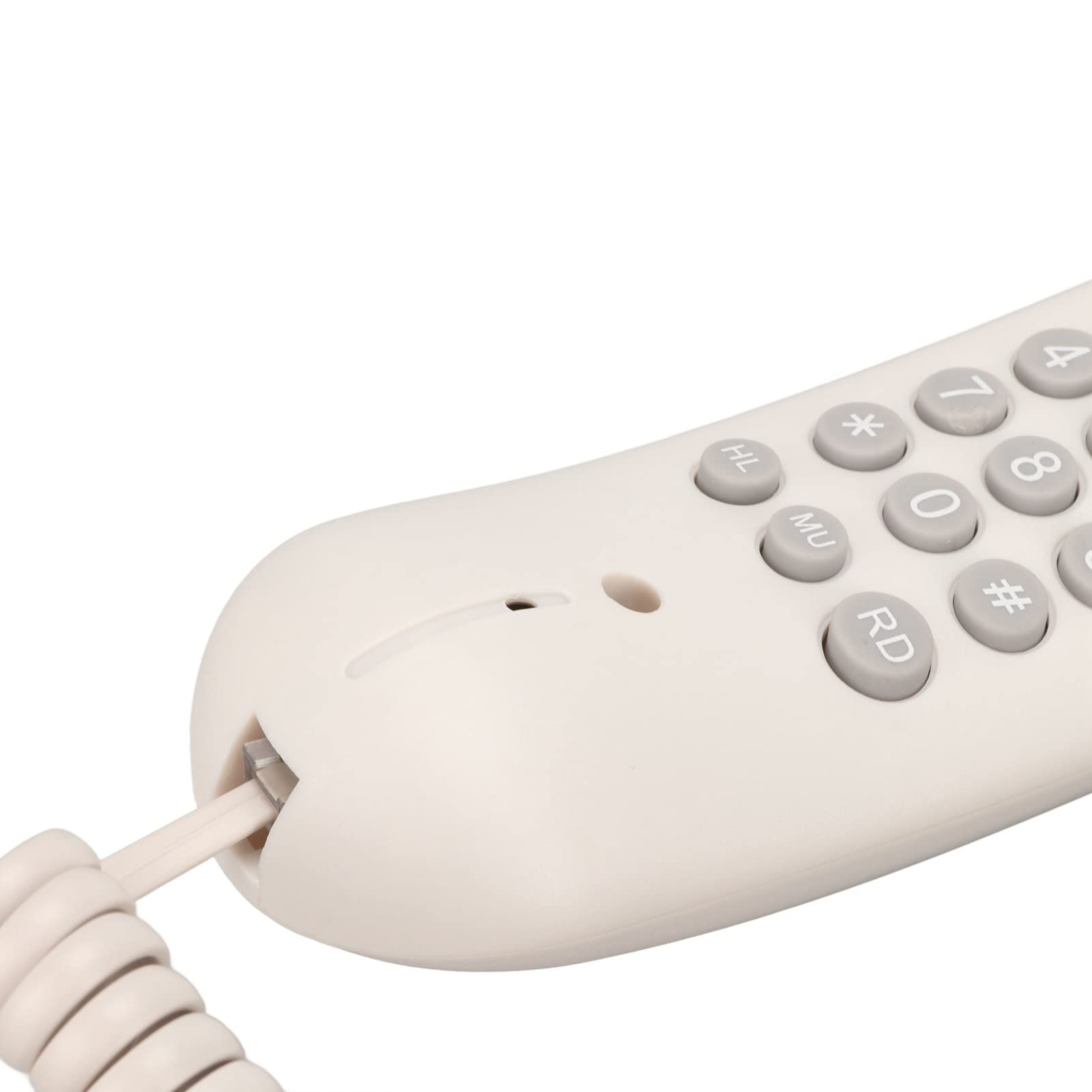 GUPE Teléfono Fijo con Cable, Enchufe de Teléfono de Pared Sensible Al Sonido Claro y Botones Grandes de Rellamada para Hotel para Oficina (Blanco)