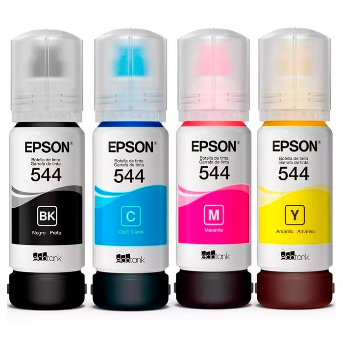 Kit de Botellas de Tinta Epson T544 Multicolor para Impresoras L1210 L1250 L3210 L3250 L3260 L5290